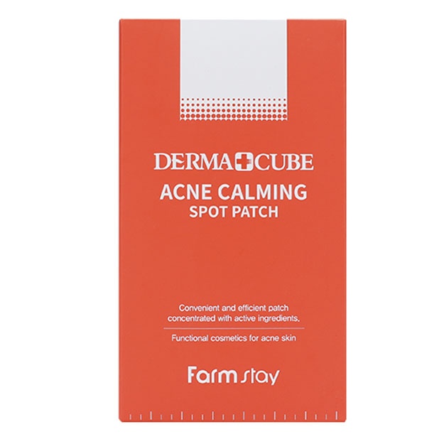 Muammoli teri uchun tinchlantiruvchi topikal yamalar Farm Stay Derma Cube Acne Calming Spot Patch, 1sh ta