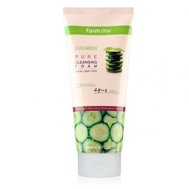 Увлажняющая пенка для умывания с экстрактом огурца Farm Stay Green Cucumber Pure Cleansing Foam, 180мл