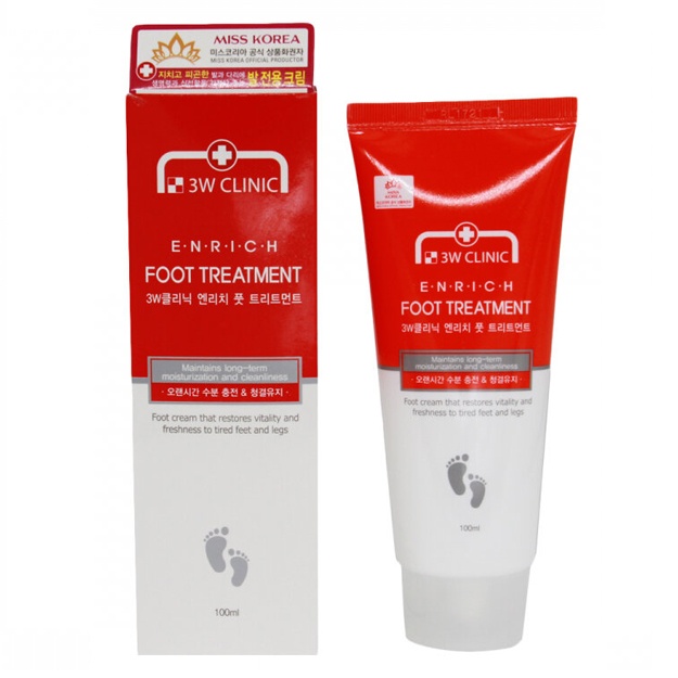 Увлажняющий бальзам для ног 3W Clinic Enrich Foot Treatment, 100 мл