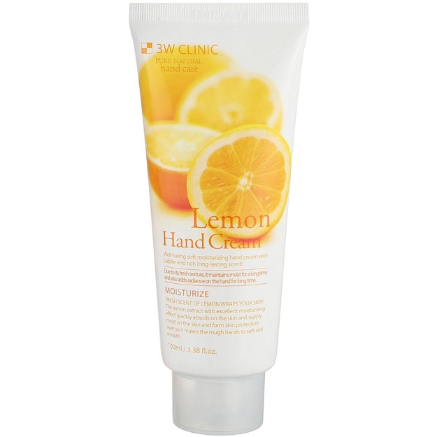 Увлажняющий крем для рук с экстрактом лимона 3W Clinic Moisturizing Lemon Hand Cream, 100мл
