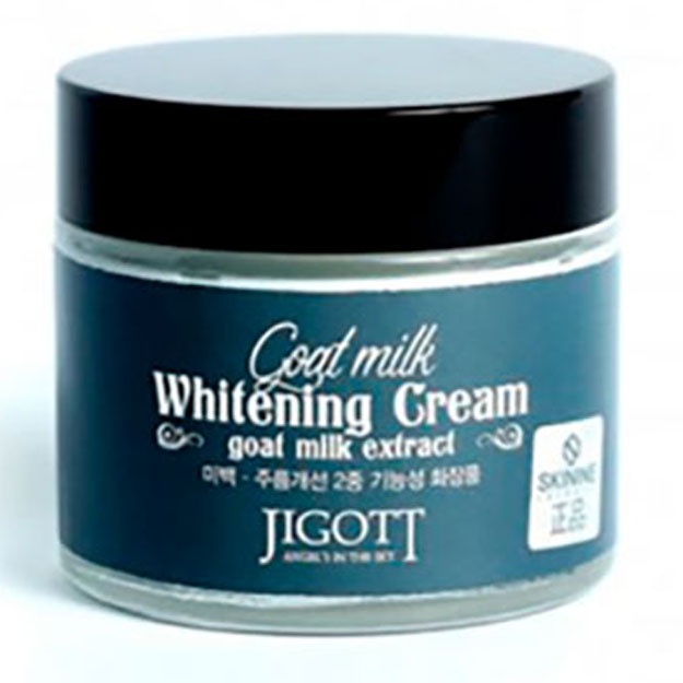 Barcha turdagi terilar uchun echki suti ekstrakti bilan oqartiruvchi krem Jigott Goat Milk Whitening Cream, 70ml
