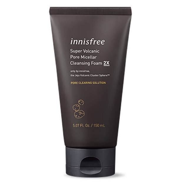 Oddiy va yog‘li teri uchun vulkanik kul bilan tozalovchi ko‘pik Innisfree Super Volcanic Pore Micellar Cleansing Foam 2X, 150gr