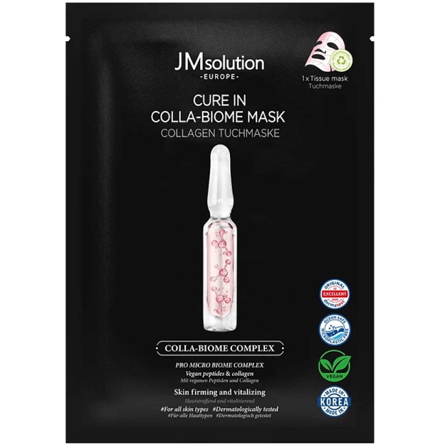 Подтягивающая тканевая маска с коллагеном JM Solution Europe Cure In Colla-Biome Mask, 1шт