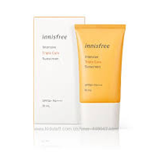 Стойкий увлажняющий солнцезащитный крем для всех типов кожи Innisfree Intensive Triple-shield Sunscreen, 50мл