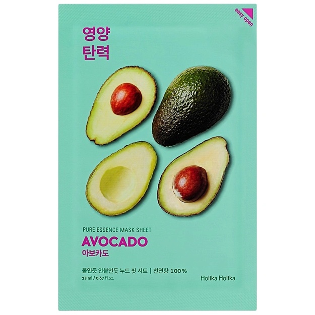 Avakado ekstrakti bilan yuz niqobi Holika Holika Pure Essence Mask Sheet Avocado, 1d