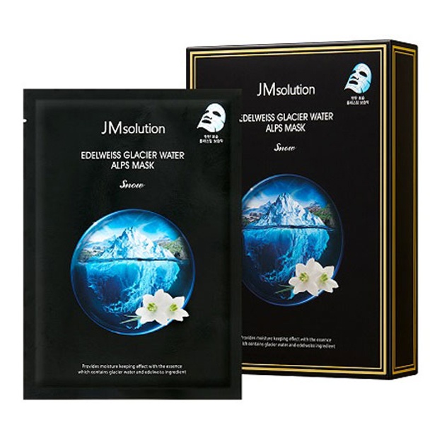Тканевая маска с экстрактом эдельвейса и ледниковой водой JM Solution Edelweiss Glacier Water Alps Mask, 1шт (штучно)