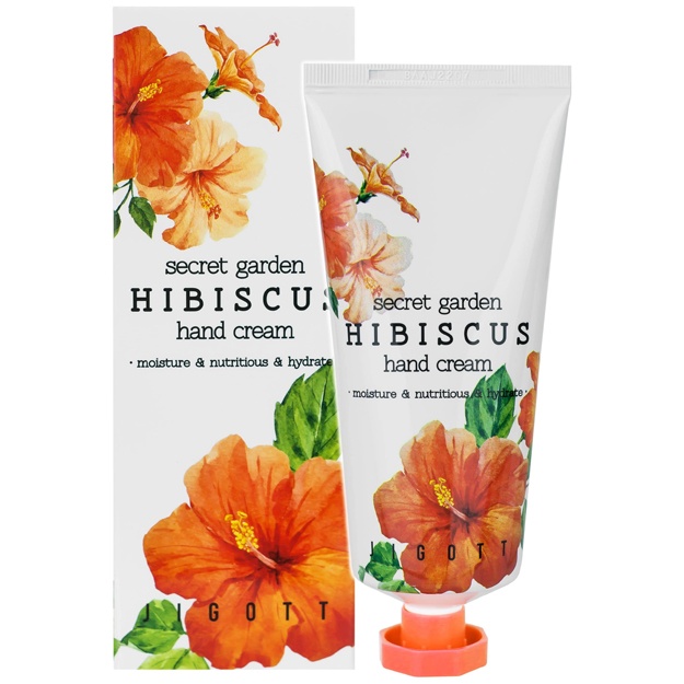 Крем для рук с экстрактом гибискуса Jigott Secret Garden Hand Cream Hibiscus 100мл