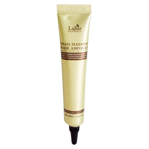 Bir kechada sochni tiklovchi sarum Lador Snail Sleeping Hair Ampoule 1 dona