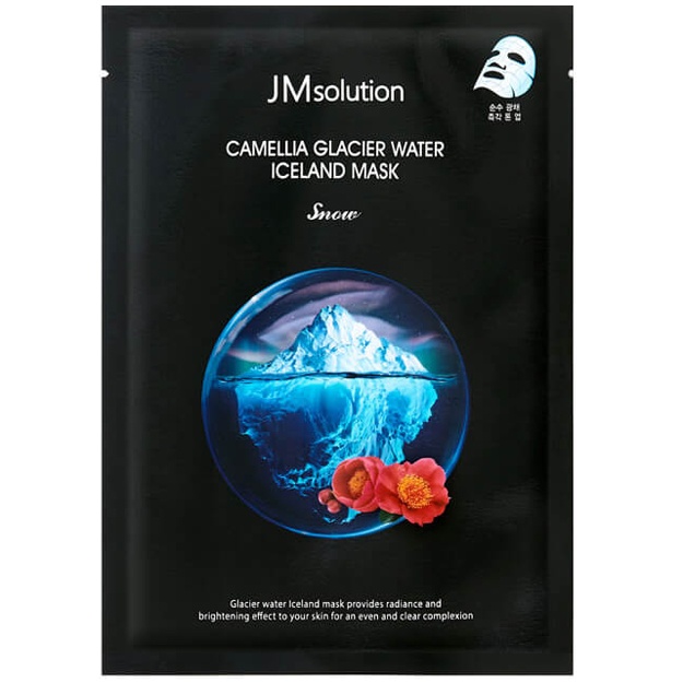 Kameliya ekstrakti bilan tonlama yuz niqobi JM Solution Camellia Glacier Water Iceland Mask 1d