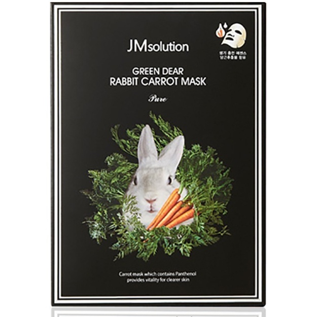 Sabzi ekstrakti bilan tinchlantiruvchi yuz niqobi JM Solution Green Dear Rabbit Carrot Mask 1d