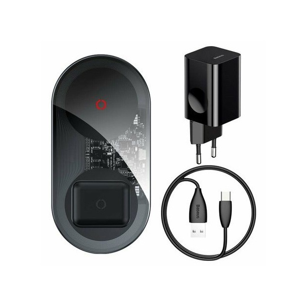 Simsiz zaryadlovchi Baseus Simple 2in1 Wireless Charger Turbo Edition