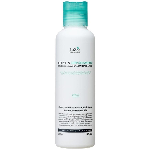 Безсульфатный шампунь для волос Lador Keratin LPP Shampoo 150мл