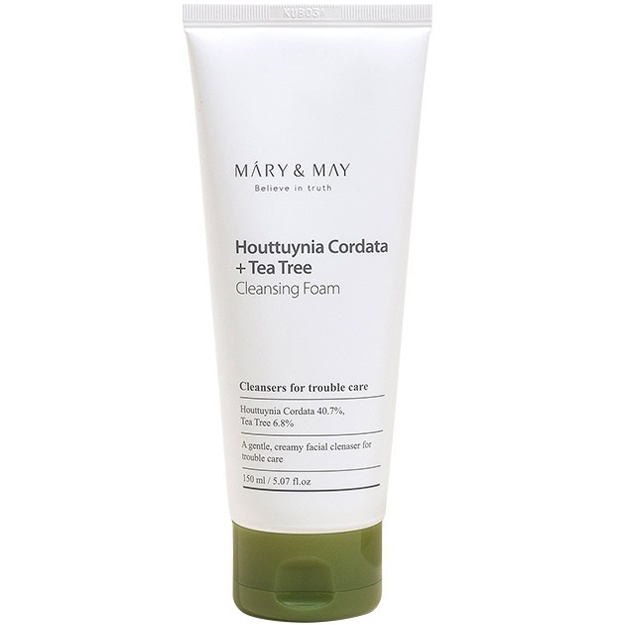 Nozik teri uchun tozalovchi ko‘pik Mary & May Houttuynia Cordata Tea Tree Cleansing Foam 150ml