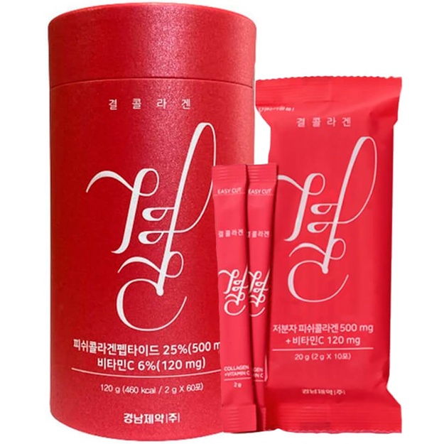 S vitamini bilan ichish mumkin bo‘lgan kollagen Kyung Nam Pharm Gyeol Collagen Plus, 2gr*60