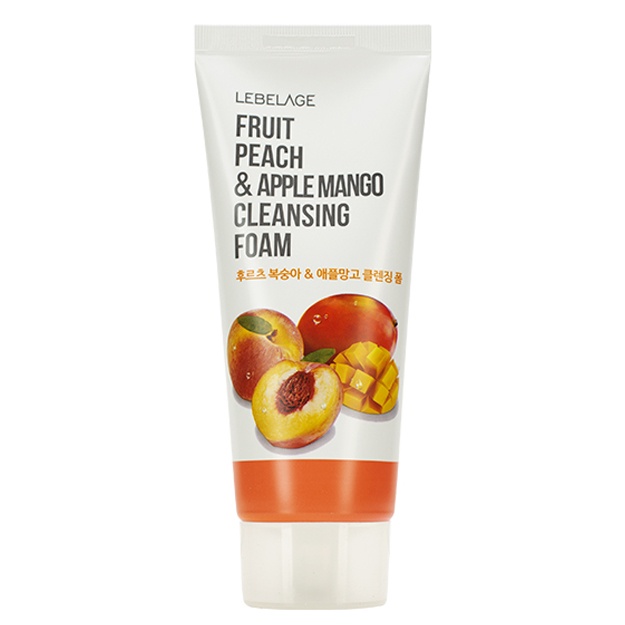 Смягчающая пенка для умывания с экстрактами персика и манго Lebelage Fruit Peach&Apple Mango Cleaning Foam, 100мл