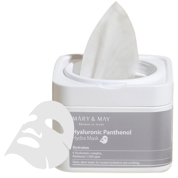 Chuqur hidratsiya uchun loydan niqob Mary & May Hyaluronic Panthenol Hydra Mask 30d