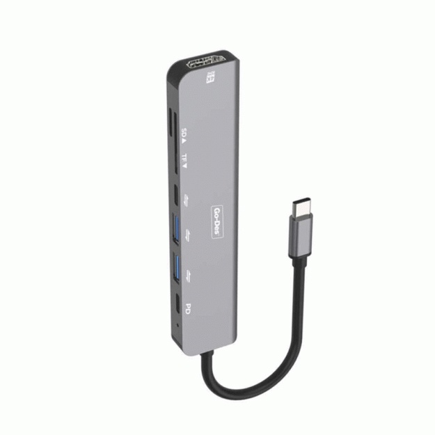 Многофункциональный адаптер-удлинитель Go-Des 7in1 USB-C