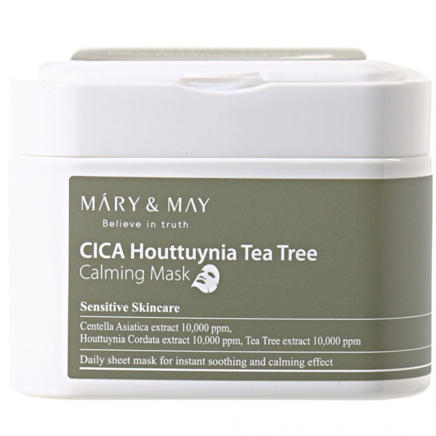 Nabor uspokaivayuschix masok s sentelloy Mary & May Cica Houttuynia Tea Tree Calming Mask 30sht