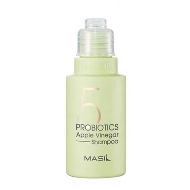 Olma sirkasi bilan qayizg‘oqqa qarshi shampun Masil 5 Probiotics Apple Vinegar Shampoo 50 ml