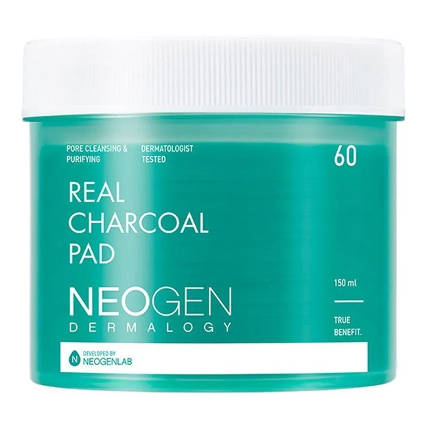Muammoli teri uchun ko‘mir bilan tozalovchi prokladkalar Neogen Real Charcoal Pad, 60ta