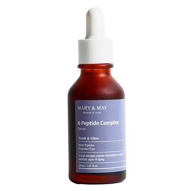 Омолаживающая ампула с пептидным комплексом для сухой кожи Mary & May 6 Peptide Complex Serum, 30мл