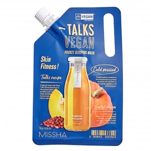 Питательная ночная маска Missha Talks Vegan Squeeze Pocket Sleeping Mask Skin Fitness Pouch, 1шт (штучно)