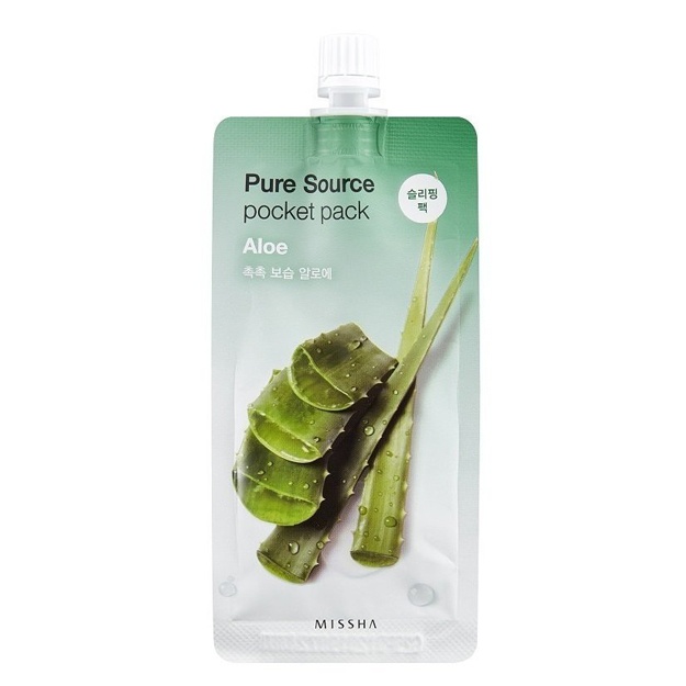 Успокаивающая ночная маска с алое Missha Pure Source Pocket Pack Aloe Pouch, 1шт (штучно)