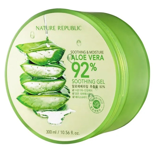 Успокаивающий гель для лица и тела с алоэ Nature Republic Aloe Vera 92% Soothing Gel, 300мл
