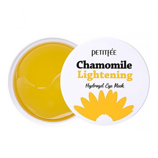 Moychechak ekstraktili qora doiralarga qarshi patchi Petitfee Chamomile Lightening Hydrogel Eye Mask
