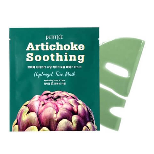 Artishok bilan shishlarga qarshi gidrogel niqobi Petitfee Artichoke Soothing Hydrogel Face Mask, 1 dona