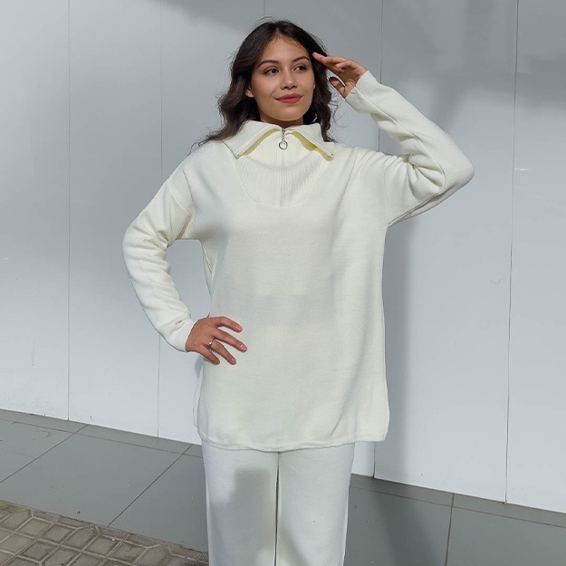 Ayollar Kostyumi Anaki Kuz-Kish ART 2320 Oq