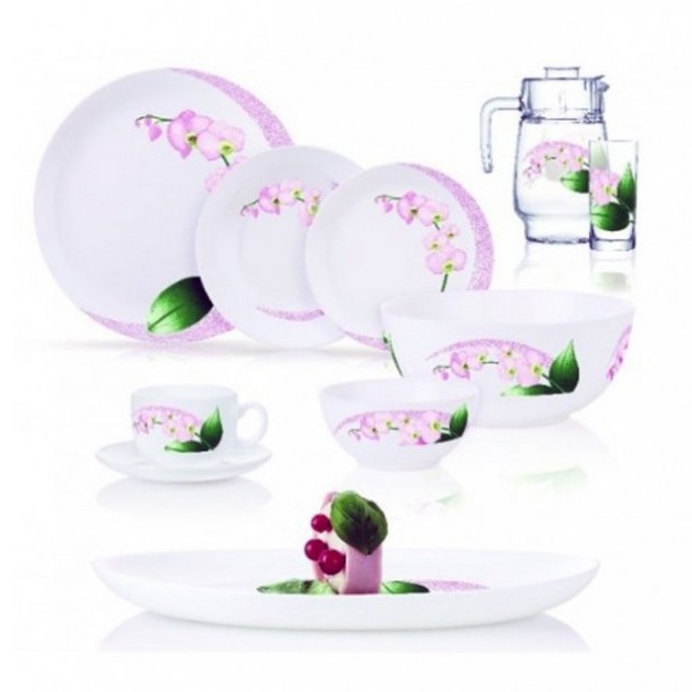 Stol idishlar to‘plami Diwali Pink Orchid 46 ta element