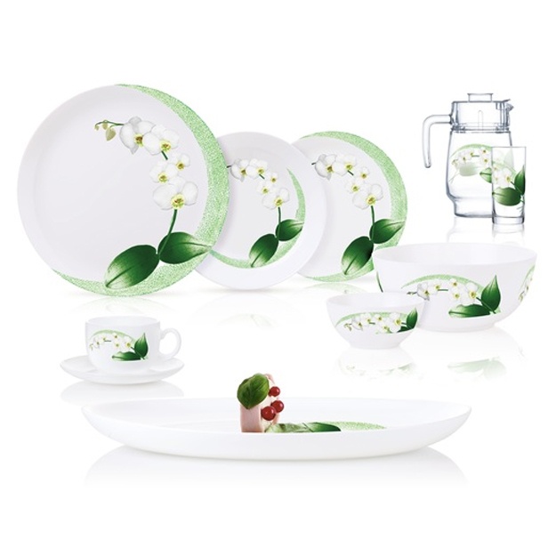Столовый набор Diwali White Orchid 46 предметов