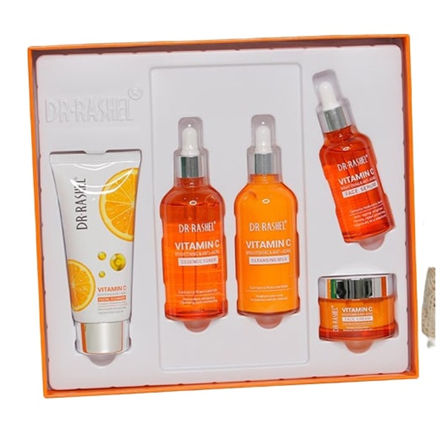 Terini parvarish qilish seriyasi vitamin c brightening & anti-aging skin care series 5dona komplekt