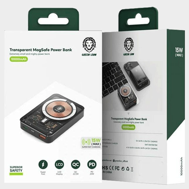 Tashqi batareya Green lion GNTPMGPBBK 10000mAh Magsafe