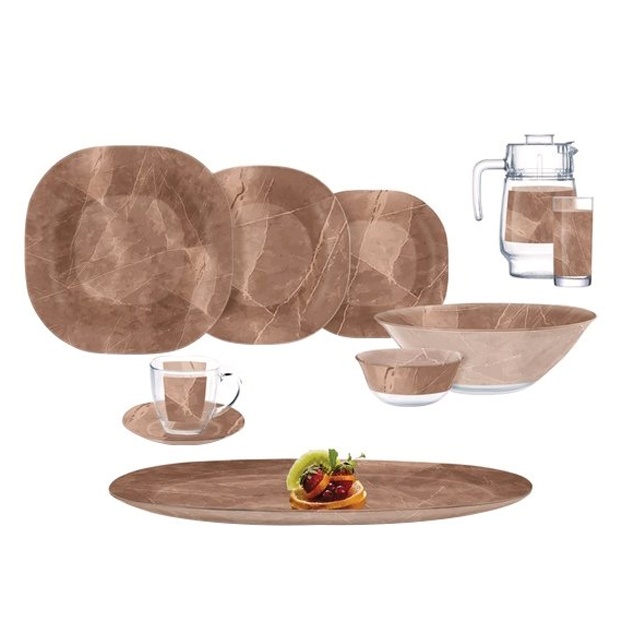 Столовый набор Luminarc Neo Carina Marble 46 предметов Grettle (Коричневый)