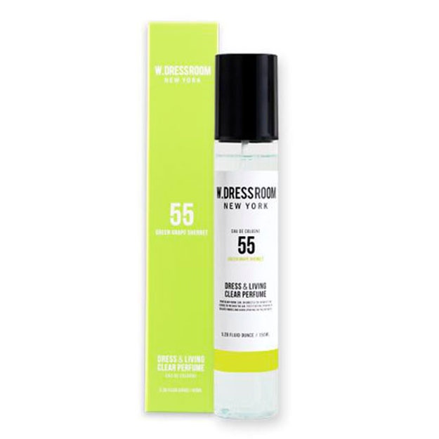 Kiyimlar va uy uchun parfyumeriya spreyi W.Dressroom Dress&Living Clear Perfume No.55 Green Grape Sherbet, 30 ml