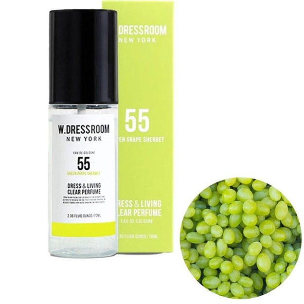 Освежитель для одежды и комнаты шербет зеленого винограда W.Dressroom Dress & Living Clear Perfume No.55 Green Grape Sherbet, 70мл