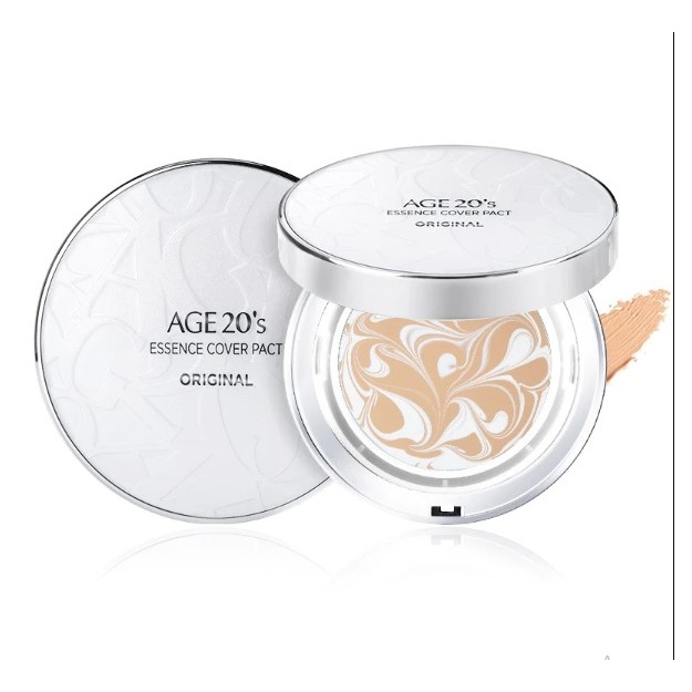 Маскирующая крем-пудра для комбинированной кожи лица AGE 20's Signature Essence Cover Pact Long Stay #23 Medium Beige (с запаской)