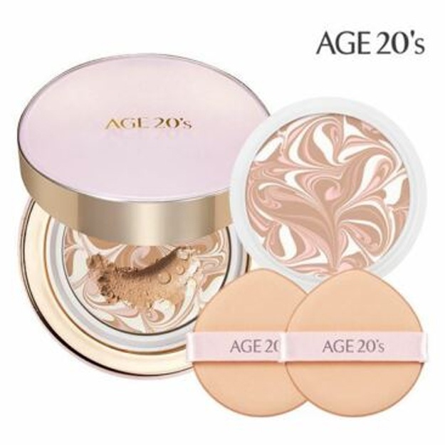 Quruq teri uchun yashiruvchi kukun kremi AGE 20's Signature Essence Cover Pact Moisture #13 Ivory (zaxirasi bilan)