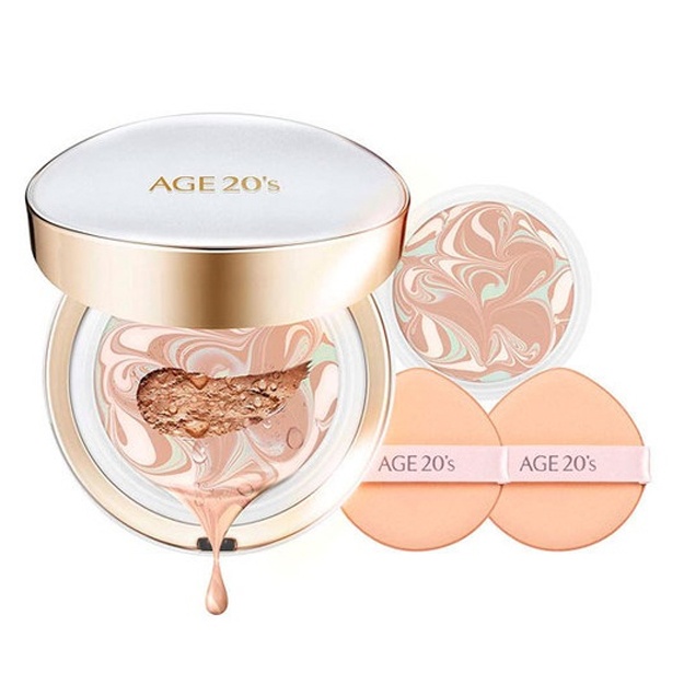 Yog‘li teri uchun yashiruvchi kukun kremi AGE 20's Signature Essence Cover Pact Long Stay #13 Ivory (zaxirasi bilan)