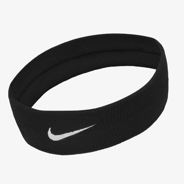 Tennis uchun bosh tasma Nike Logo Dri-FIT Qora