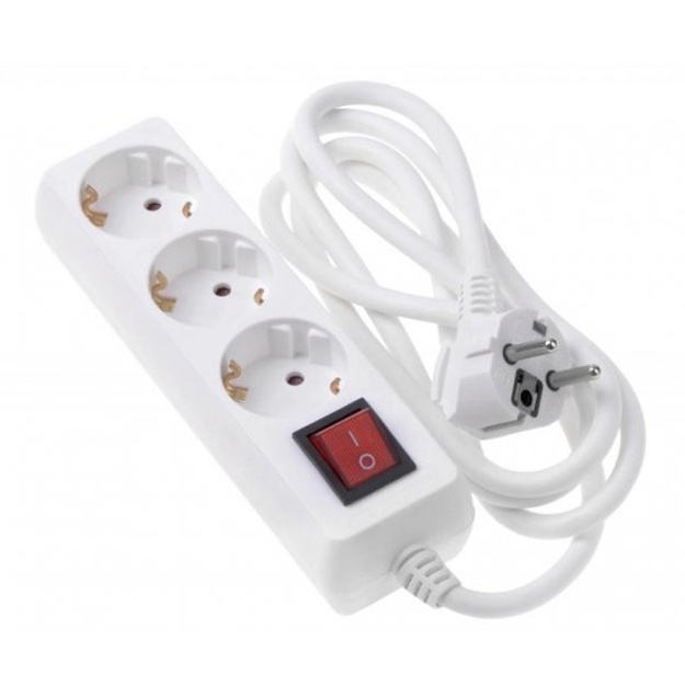 Tarmoq filtri 2E 3XSchuko kaliti bilan, 3G*1.5mm, 1.8m (2E-U03ESM1.8)