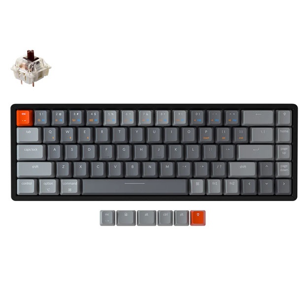 Mexanik klaviatura Keychron K6 68 Key HotSwappable alyuminiy ramka RGB Jigarrang