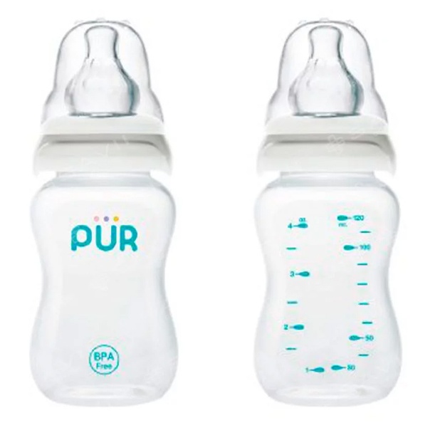 Pur Comfort oziqlantiruvchi shisha, 4 oz / 120 ml, ingichka bo‘yin 1602
