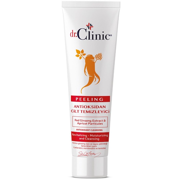 Ginseng ekstrakti bilan yuz piling kremi Dr.Clinic Red Ginseng Extract & Apricot Particules 100ml