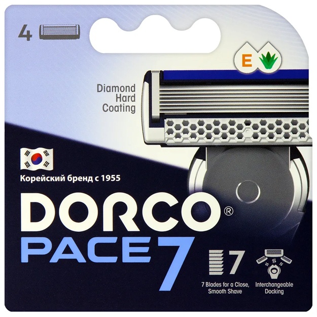 Сменные кассеты для бритья Dorco Pace 7, 4шт (SVA1040-RPP)