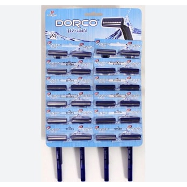 Бритвы одноразовые Dorco TD708-2B  на карте 24 шт
