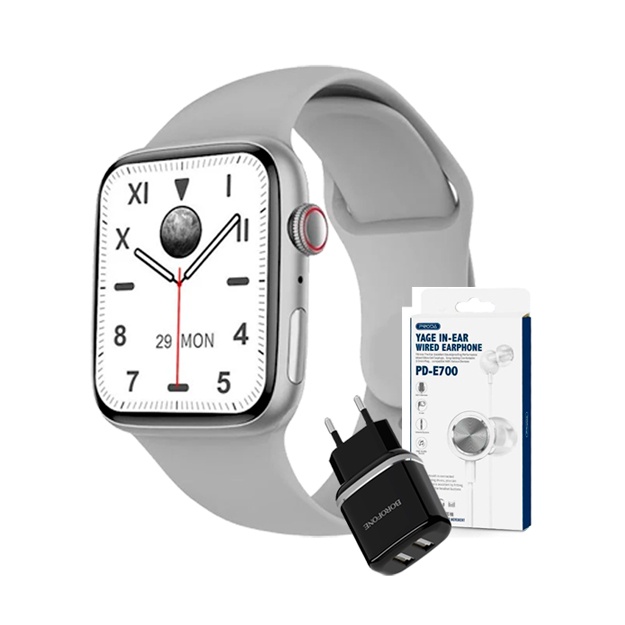 7-avlod aqlli soati 3 komplekt + borofon zaryadlovchi, simli naushniklar PD-E700 48986