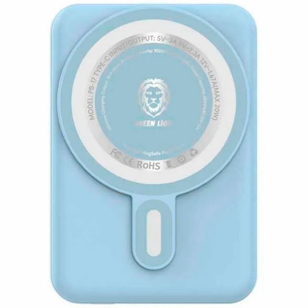 Внешний аккумулятор Green Lion GNMAGPB10KBK 10000mAh Magsafe Голубой